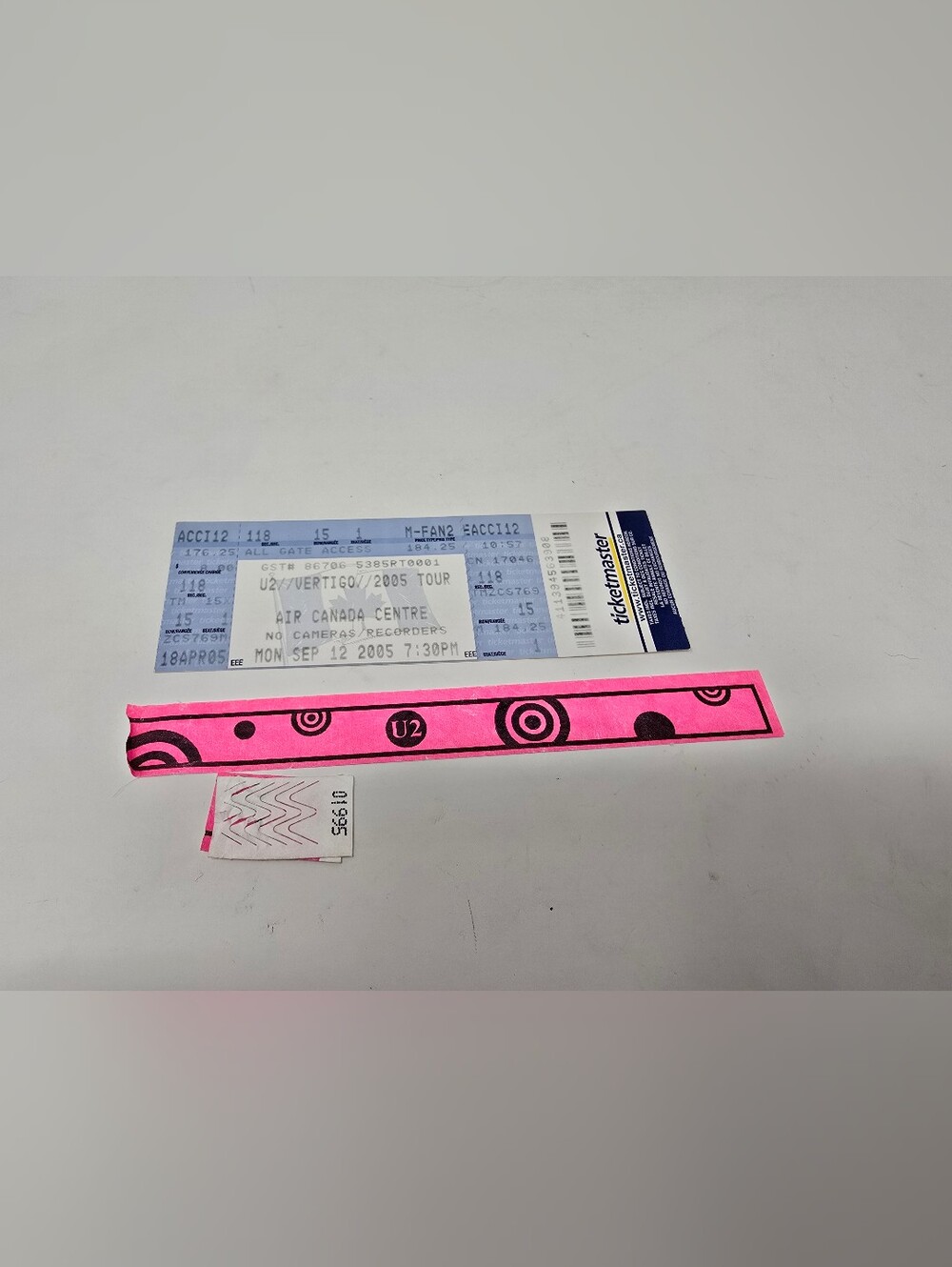 U2 Concert Stub Vintage Y2K Toronto Ticket + Wristband 2005 Air Canada Centre
